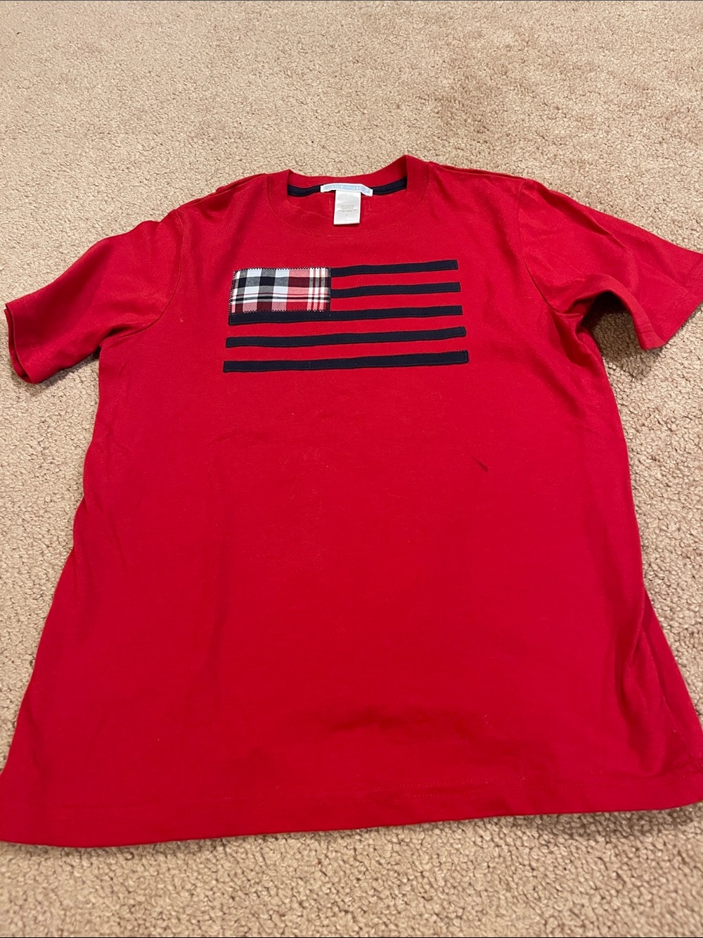 Red Plaid Flag Graphic T-Shirt